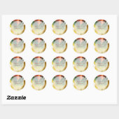 Sticker Rond Plumes PixDezines/Vert/Orange (Feuille)