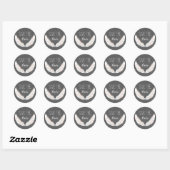 Sticker Rond Plumes + Tableau noir Enregistrer L'Autocollant Da (Feuille)