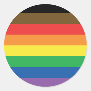 Sticker Rond Plus colorent plus d'arc-en-ciel LGBT