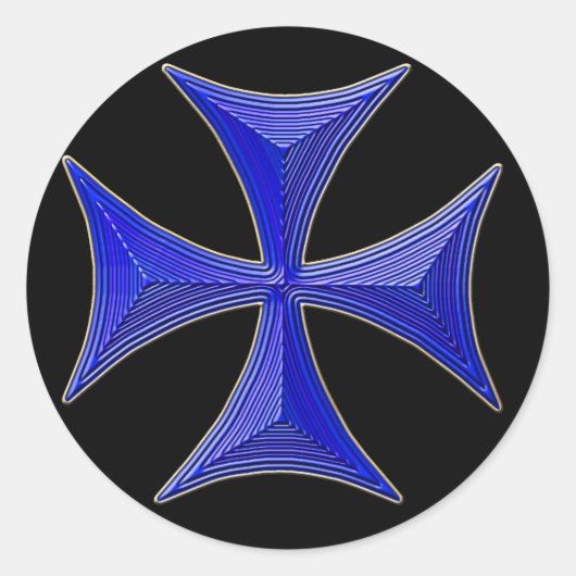 Sticker Rond plus de 01 chevaliers templar cross - arrière - pl (Devant)