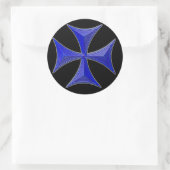 Sticker Rond plus de 01 chevaliers templar cross - arrière - pl (Sac)