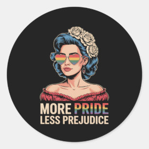 Sticker Rond Plus de fierté Moins de préjugé LGBTQ Fierté Ally