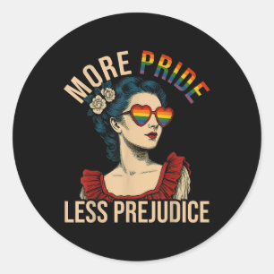 Sticker Rond Plus de fierté moins de préjugés Mois de la fierté