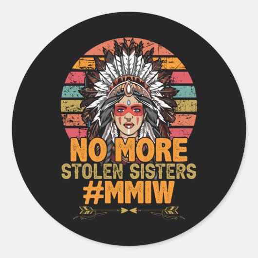 Sticker Rond Plus de soeurs volées MMIW (Devant)