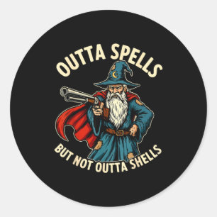 Sticker Rond Plus de sorts mais pas sans coquilles Magicien Fan