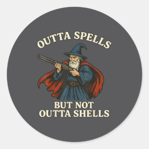 Sticker Rond Plus de sorts mais pas sans coquilles Magicien Fan