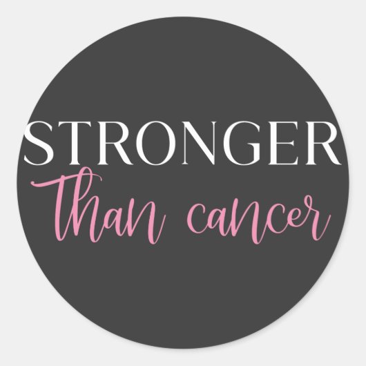 Sticker Rond Plus fort que le cancer (Devant)