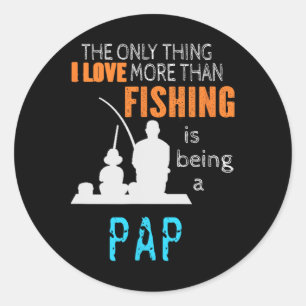 Sticker Rond Plus que l'amour Pêche Pap Grand-père spécial 