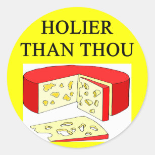 Sticker Rond plus saint que la plaisanterie de fromage suisse