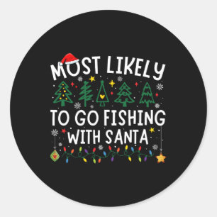 Sticker Rond Plus susceptible d'aller à la pêche avec le Père N