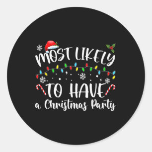 Sticker Rond Plus susceptible d'avoir une fête de Noël Fa