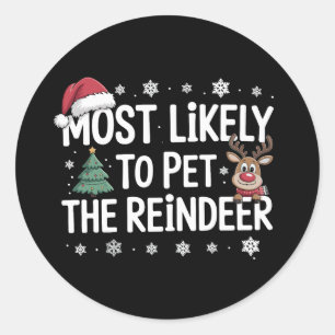 Sticker Rond Plus susceptible de caresser le Noël en famille de