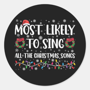 Sticker Rond Plus susceptible de chanter toutes les chansons de