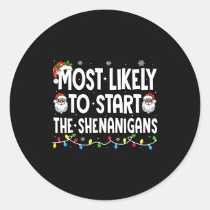 Sticker Rond Plus Susceptible de Commencer les Cadeaux de Noël