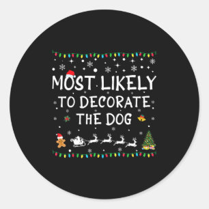 Sticker Rond Plus Susceptible de Décorer le Chien Drôle Famille