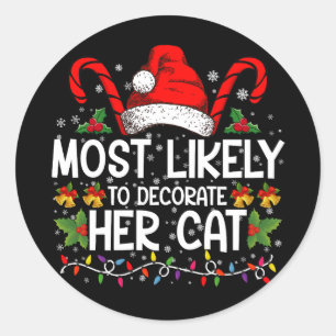 Sticker Rond Plus Susceptible de Décorer Sa Famille de Chat ave