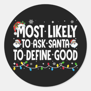 Sticker Rond Plus susceptible de demander au Père Noël de défin
