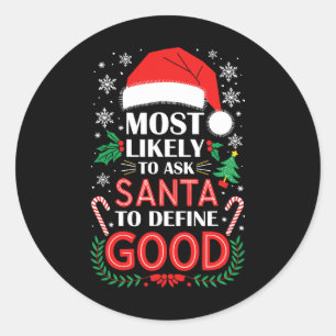Sticker Rond Plus susceptible de demander au Père Noël de défin