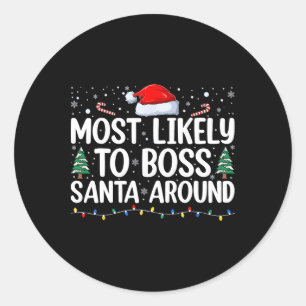 Sticker Rond Plus susceptible de diriger le Père Noël autour de