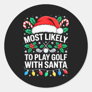 Sticker Rond Plus Susceptible De Jouer Au Golf Avec Le Maillot