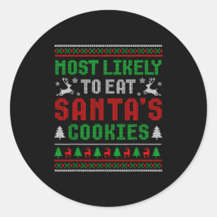 Sticker Rond Plus Susceptible De Manger Les Cookies De Pere Noe