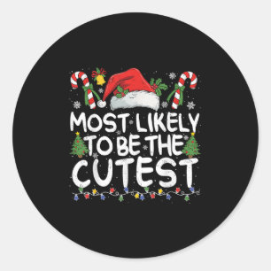 Sticker Rond Plus susceptible d'être le plus mignon Noël corres