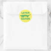 Sticker Rond Plus tard Gator Cute Cartoon Alligator Reptile Zoo (Sac)