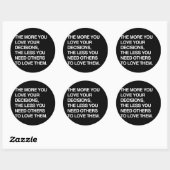 STICKER ROND PLUS VOUS AIMEZ VOS DÉCISIONS (Feuille)