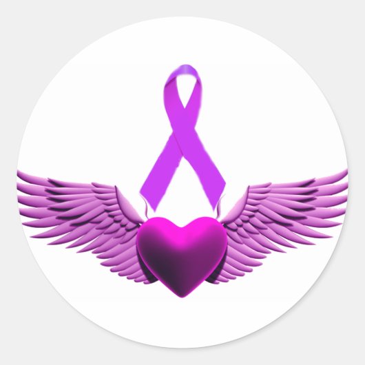 Sticker Rond (plusieurs produits sélectionnés ,Purple Wings of  (Devant)