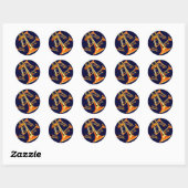 Sticker Rond Plusieurs trompettes (Feuille)