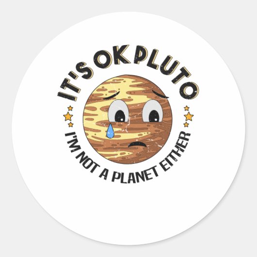 Sticker Rond Pluton Planet Jour Pluto (Devant)