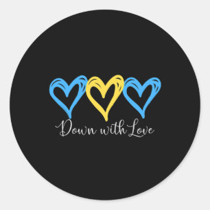 Sticker Rond Plutôt À Bas Avec L'Amour Monde Le Syndrome À Bas