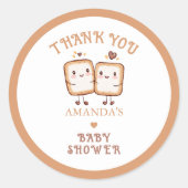 Sticker Rond Plutôt aimer le Baby shower Merci (Devant)