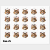 Sticker Rond Plutôt Brown Tabby Chat Longhair ・ Personnalisé (Feuille)