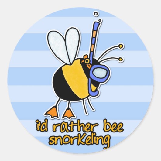 Sticker Rond plutôt le snorkeling aux abeilles (Devant)