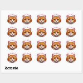 Sticker Rond Plutôt Orange Tabby Cat ・ Personnalisé (Feuille)