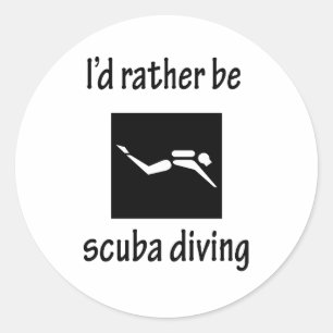 Sticker Rond Plutôt Plutôt Plongée Sous-Marine