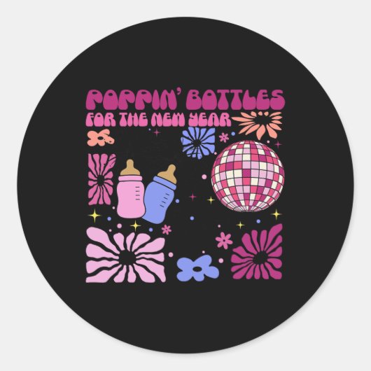 Sticker Rond Pn' Bottles For The New Year, Labor & Delivery (Devant)