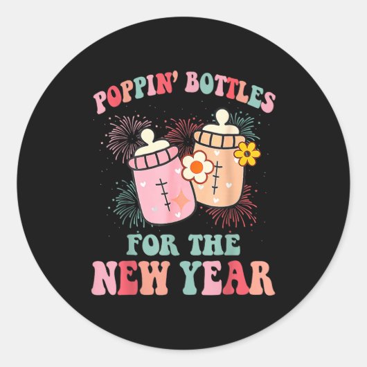 Sticker Rond Pn’ Bottles For The New Year Nicu Nurse (Devant)