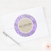 Sticker Rond Pneus violets hiver Wonderland Rustic Favoriser (Enveloppe)