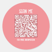 Sticker Rond Poche | Analyse de code QR professionnel (Devant)