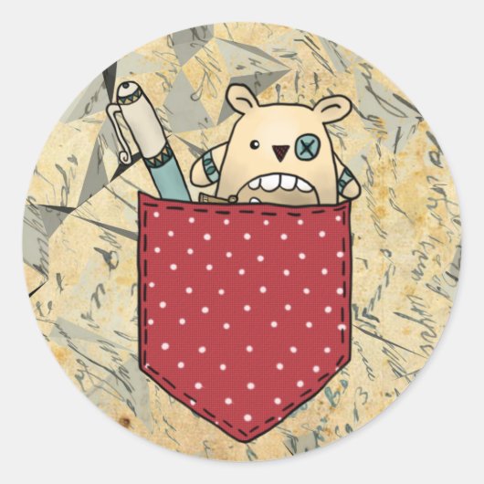 Sticker Rond Poche de mange-souci (Devant)