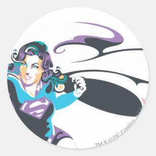 Sticker Rond Poche de sélection couleur Supergirl 4
