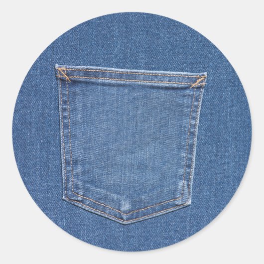 Sticker Rond Poche en tissu d'origine (Devant)