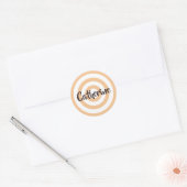 Sticker Rond Poche et cercles blancs Nom Brown foncé (Enveloppe)