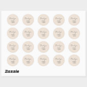 Sticker Rond Poche | Mariage de Merci de script simple chic (Feuille)