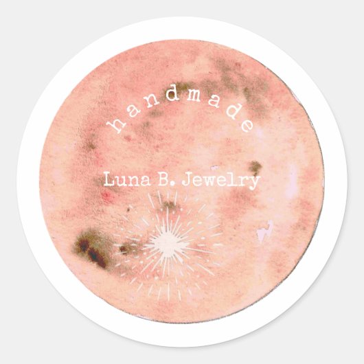 Sticker Rond Poche Pleine lune aquarelle (Devant)