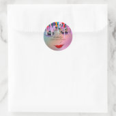 Sticker Rond Poches d'extension de trait d'artiste de maquillag (Sac)