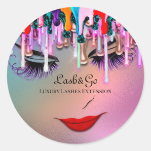 Sticker Rond Poches d'extension de trait d'artiste de maquillag