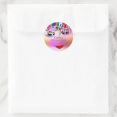 Sticker Rond Poches d'extension de trait d'artiste de maquillag (Sac)